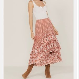 Red & White Ruffle Skirt